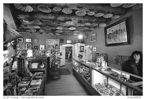 Room with baskets and jewelry for sale. Hubbell Trading Post National Historical Site, Arizona, USA