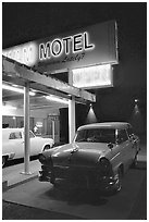 Old American cars, Holbrook. Arizona, USA (black and white)