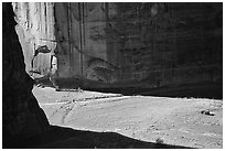 Light and shadows cast by the steep walls of Canyon de Muerto. Canyon de Chelly  National Monument, Arizona, USA ( black and white)