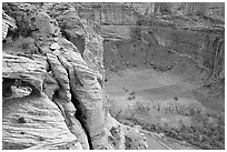 Canyon de Chelly seen from Spider Rock Overlook. Canyon de Chelly  National Monument, Arizona, USA (black and white)