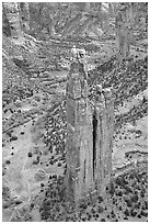 Spider Rock. Canyon de Chelly  National Monument, Arizona, USA ( black and white)