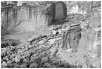 Canyon de Chelly seen from Spider Rock Overlook. Canyon de Chelly  National Monument, Arizona, USA (black and white)