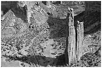 Spider Rock. Canyon de Chelly  National Monument, Arizona, USA (black and white)