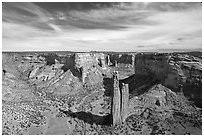 Spider Rock and skies. Canyon de Chelly  National Monument, Arizona, USA ( black and white)