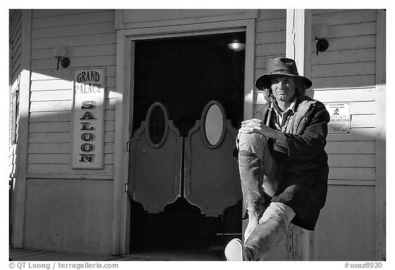 Cowboy, Old Tucson Studios. Tucson, Arizona, USA (black and white)