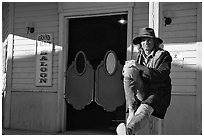 Cowboy, Old Tucson Studios. Tucson, Arizona, USA (black and white)