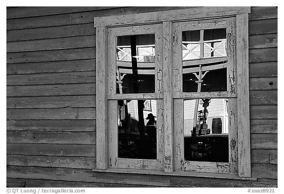 Glass reflections in a window, Old Tucson Studios. Tucson, Arizona, USA