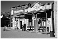 Old west style buildings, Old Tucson Studios. Tucson, Arizona, USA (black and white)