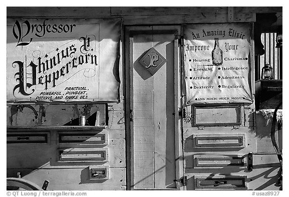 Snake Oil display, Old Tucson Studios. Tucson, Arizona, USA