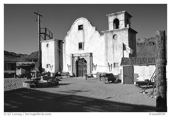 Adobe, Old Tucson Studios. Tucson, Arizona, USA (black and white)