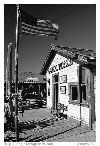 Railroad station, Old Tucson Studios. Tucson, Arizona, USA