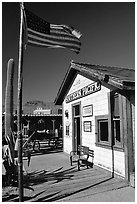 Railroad station, Old Tucson Studios. Tucson, Arizona, USA (black and white)