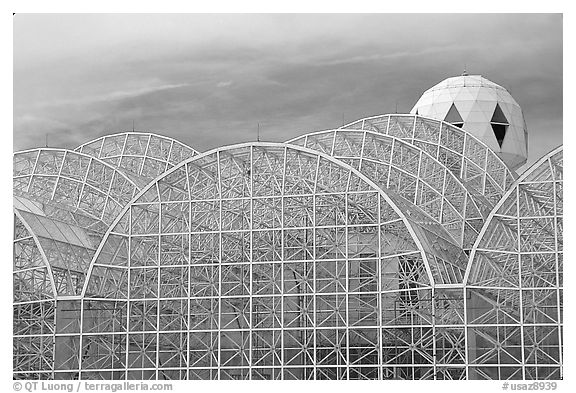 Glass enclusure and tower. Biosphere 2, Arizona, USA