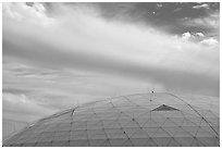 Dome and clouds. Biosphere 2, Arizona, USA ( black and white)