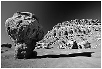 Mushroom rock near Page. Arizona, USA ( black and white)