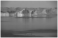 Lake Powell and Castle Rock at dusk, Glen Canyon National Recreation Area, Arizona. USA (black and white)