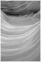 Ondulating sandstone stripes, The Wave. Coyote Buttes, Vermilion cliffs National Monument, Arizona, USA ( black and white)