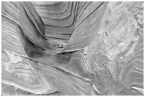 The Wave, side formation. Coyote Buttes, Vermilion cliffs National Monument, Arizona, USA (black and white)