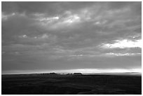 Monument Valley seen from Muley Point. Monument Valley Tribal Park, Navajo Nation, Arizona and Utah, USA (black and white)