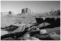 Ford Point, late afternoon. Monument Valley Tribal Park, Navajo Nation, Arizona and Utah, USA (black and white)