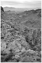 Desert mountains. Arizona, USA (black and white)