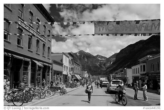 Main street. Telluride, Colorado, USA (black and white)