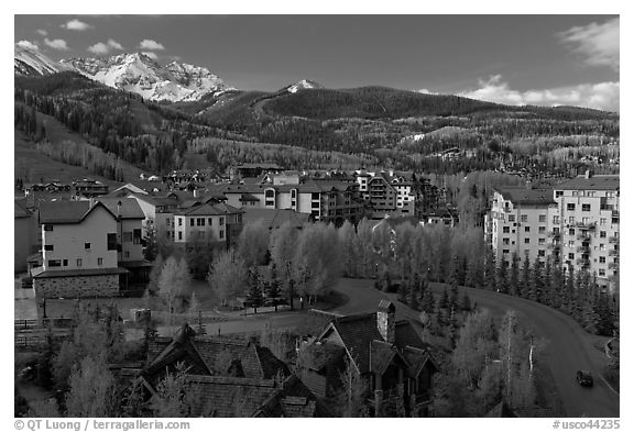 Mountain village, morning. Telluride, Colorado, USA