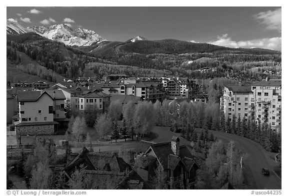 Mountain village, morning. Telluride, Colorado, USA