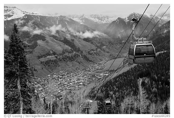 Gondola and valley. Telluride, Colorado, USA