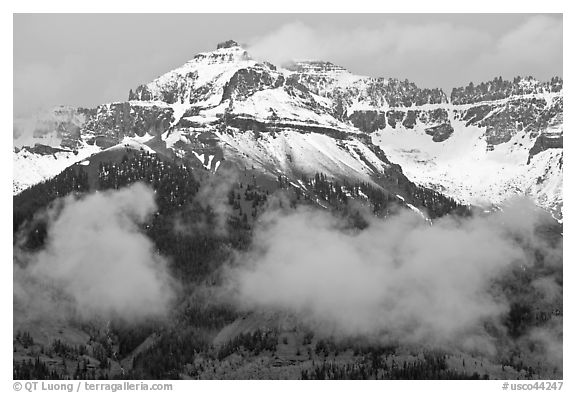 Iron Mountain and Mears Peak. Colorado, USA (black and white)