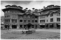 Plaza, Mountain Village. Telluride, Colorado, USA ( black and white)