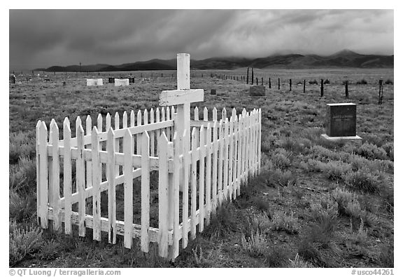 Cemetery, Villa Grove. Colorado, USA (black and white)