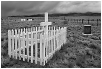 Cemetery, Villa Grove. Colorado, USA (black and white)