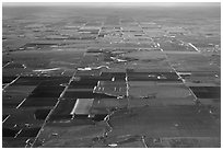 Aerial view of the Great Plains. Colorado, USA (black and white)