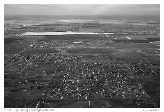 Aerial view of subdivision and plains. Colorado, USA