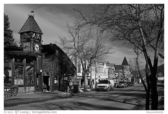 Main street, Estes Park. Colorado, USA (black and white)