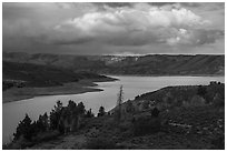 Autumn at Sapinero Basin, Blue Mesa Reservoir, Curecanti National Recreation Area. Colorado, USA ( black and white)