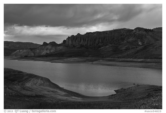 Dillon Pinnacles, Blue Mesa Reservoir, Curecanti National Recreation Area. Colorado, USA (black and white)