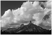 Clouds over Cimarron Range. Chimney Rock National Monument, Colorado, USA (black and white)