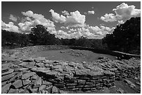 Great Kiva. Chimney Rock National Monument, Colorado, USA (black and white)