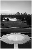 City Park and skyline. Denver, Colorado, USA ( black and white)