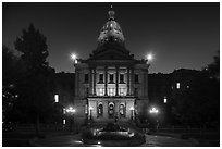 Colorado State Capitol at dusk. Denver, Colorado, USA ( black and white)