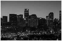 City skyline at dawn. Denver, Colorado, USA ( black and white)