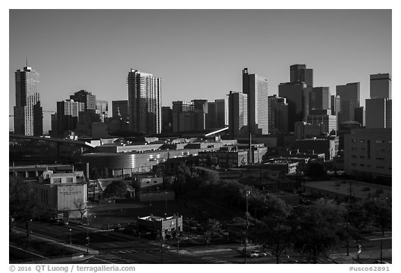 City skyline. Denver, Colorado, USA (black and white)