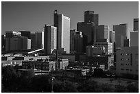Historic buildings and dowtown skyline. Denver, Colorado, USA ( black and white)