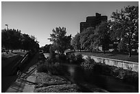 Pathway along Cherry Creek. Denver, Colorado, USA ( black and white)