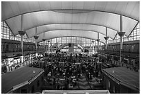 Interior, Denver International Airport. Denver, Colorado, USA ( black and white)