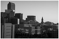 City skyline at sunrise. Denver, Colorado, USA ( black and white)