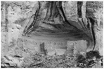 Sunny Alcove cliff dwelling. Canyon of the Anciens National Monument, Colorado, USA ( black and white)