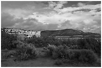 Cliffs and flats. Canyon of the Anciens National Monument, Colorado, USA ( black and white)